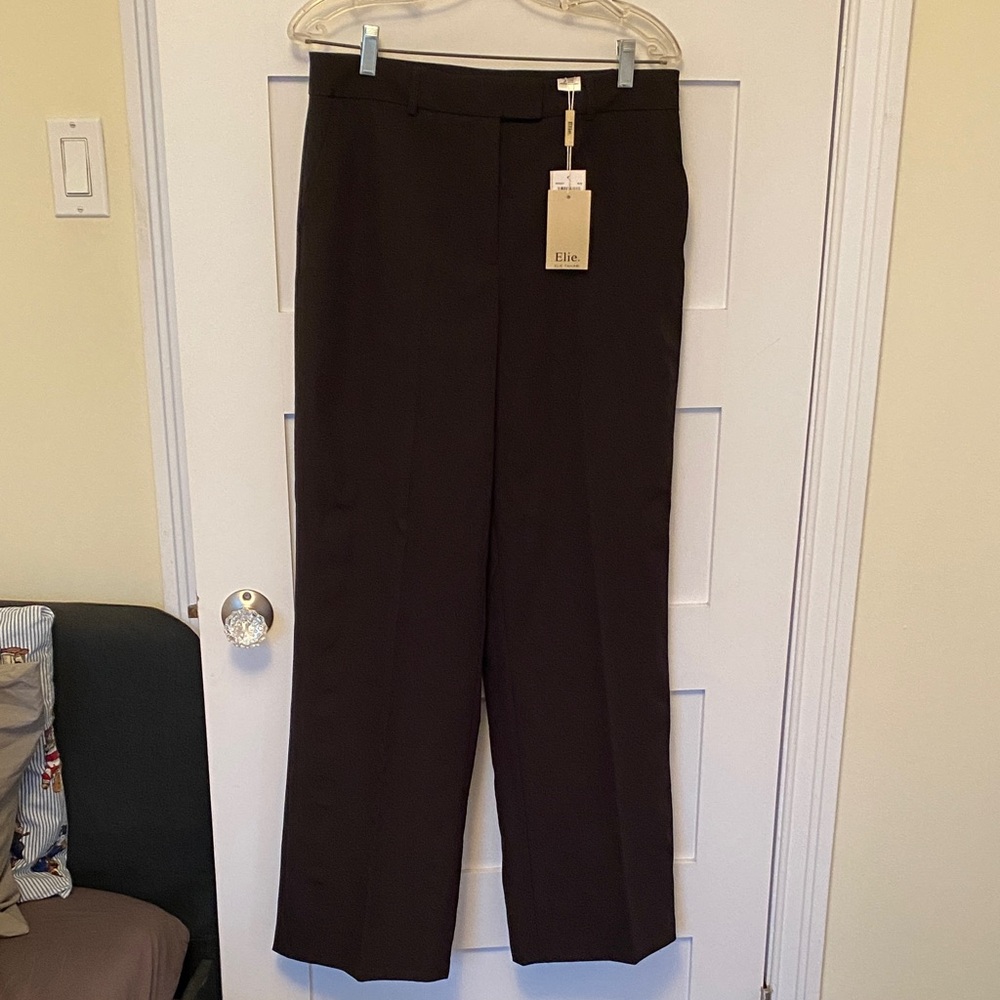 New w Tags Elie Tahari Black Dress Pants Wide Leg Size 12